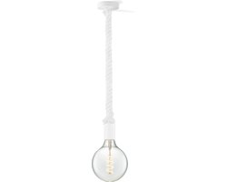Home Sweet Home hanglamp wit Leonardo - hanglamp inclusief LED lamp G125 dubbele spiraal - dimbaar - pendel lengte 100 cm - inclusief E27 LED lamp - helder