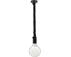 Home Sweet Home hanglamp zwart Leonardo - hanglamp inclusief LED lamp G125 dubbele spiraal - dimbaar - pendel lengte 100 cm - inclusief E27 LED lamp - helder