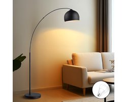 Home Sweet Home - Industrieel Metalen Booglamp met Lampenkap - Staande Lamp - Zwart - 172 cm - voor Woonkamer en Slaapkamer