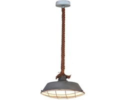 Home Sweet Home - Industriële Hanglamp Dex - hanglamp gemaakt van Touw - Beton - 36/36/120cm - Pendellamp geschikt voor woonkamer, slaapkamer en keuken- geschikt voor E27 LED lichtbron