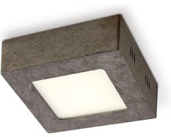 Home Sweet Home - Industriële LED Plafondlamp Ska - Antraciet - 12/12/3.6cm - Vierkant - LED geïntegreerd - 6W 500lm 3000K - warm wit licht - plafonniere gemaakt van metaal