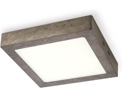 Home Sweet Home - Industriële LED Plafondlamp Ska - Antraciet - 22/22/3.6cm - Vierkant - LED geïntegreerd - 15W 1500lm 3000k - warm wit licht -