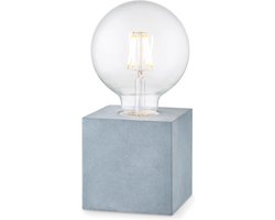 Home Sweet Home - Industriële tafellamp Dry Vierkant - Beton - 8,5/8.5/8,5cm - bedlampje - geschikt voor E27 LED lichtbron - gemaakt van Metaal