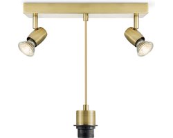 Home Sweet Home - Klassieke verlichtingspendel Oya voor lampenkap - Messing - 32/11/100cm - 3 lichts hanglamp gemaakt van Metaal - geschikt voor E27 LED lichtbron - voor lampenkap met doorsnede max.55cm