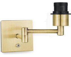 Home Sweet Home - Klassieke wandlamp Swing voor lampenkap - Messing - 27/27/17cm - met verstelbare arm van Metaal - geschikt voor E27 LED lichtbron - voor lampenkap met doorsnede max.30cm
