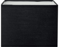 Home Sweet Home Lampenkap Block vierkant - van stof - zwart - Moderne stoffen Lampenkap - 20/20/15,5cm - E27 lamphouder - voor tafellamp, vloerlamp en hanglamp - RoHS getest