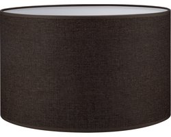 Home Sweet Home Lampenkap Canvas cilinder - van stof - donkerbruin - Moderne stoffen Lampenkap - 35/35/21cm - E27 lamphouder - voor vloerlamp, tafellamp en hanglamp - RoHS getest