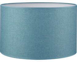 Home Sweet Home Lampenkap Canvas cilinder - van stof - petrol - Moderne stoffen Lampenkap - 35/35/21cm - E27 lamphouder - voor vloerlamp, tafellamp en hanglamp - RoHS getest