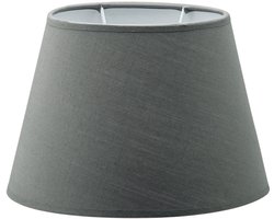 Home Sweet Home Lampenkap Largo ovaal schuin - van stof - antraciet - Klassiek stoffen Lampenkap - 24/14/16cm - E27 lamphouder - voor wandlamp.
