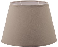Home Sweet Home Lampenkap Largo ovaal schuin - van stof - taupe - Klassiek stoffen Lampenkap - 24/14/16cm - E27 lamphouder - voor wandlamp.