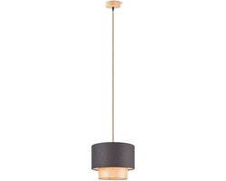 Home Sweet Home - Landelijke Hanglamp Cane Weave - geschikt voor E27 LED lichtbron - hanglamp gemaakt van Linnen - 30/30/129cm - Pendellamp geschikt voor woonkamer, slaapkamer, keuken