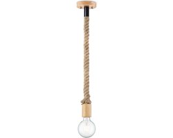 Home Sweet Home - Landelijke Hanglamp Leonardo - geschikt voor E27 LED lichtbron - hanglamp gemaakt van Touw - 11/11/115cm - Pendellamp geschikt