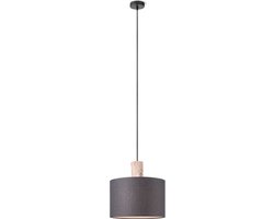 Home Sweet Home - Landelijke Hanglamp Linnen - hanglamp gemaakt van Linnen - Chocolade - 30/30/140cm - Pendellamp geschikt voor woonkamer, slaapkamer en keuken- geschikt voor E27 LED lichtbron