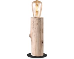 Home Sweet Home - Landelijke tafellamp Billy - 12/12/25.5cm - bedlampje - geschikt voor E27 LED lichtbron - gemaakt van Hout