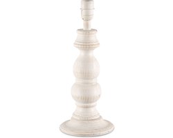 Home Sweet Home - Landelijke tafellamp voet Banjo voor lampenkap - Wit - 15/15/44cm - gemaakt van Hout - geschikt voor E27 LED lichtbron - voor lampenkap met doorsnede max.35cm