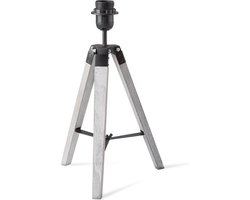 Home Sweet Home - Landelijke tafellamp voet Dia voor lampenkap - Wit - 23/23/39cm - gemaakt van Hout - geschikt voor E27 LED lichtbron - voor lampenkap met doorsnede max.35cm