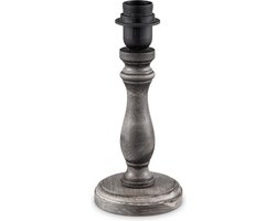 Home Sweet Home - Landelijke tafellamp voet Femme voor lampenkap - Antraciet - 11.5/11.5/26.5cm - gemaakt van Hout - geschikt voor E27 LED