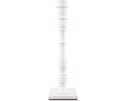 Home Sweet Home - Landelijke tafellamp voet Femme voor lampenkap - Wit - 11.5/11.5/26.5cm - gemaakt van Hout - geschikt voor E27 LED lichtbron -