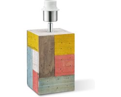 Home Sweet Home - Landelijke tafellamp voet Tora voor lampenkap - Veelkleurig - 12/12/28cm - gemaakt van Hout - geschikt voor E27 LED lichtbron - voor lampenkap met doorsnede max.35cm