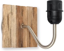 Home Sweet Home - Landelijke wandlamp Driftwood voor lampenkap - 13/13/12cm - gemaakt van Hout - geschikt voor E27 LED lichtbron - voor lampenkap met doorsnede max.20cm