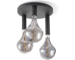 Home Sweet Home - LED Plafondlamp Rond - Ø35cm - Metaal - 3 Hoogtes tot 23cm - Zwart - Modern Design - set met 3 E27 Lamphouder - Voor Woonkamer en Slaapkamer en Eetkamer