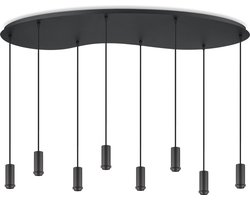 Home Sweet Home - Metaal kroonluchter - Industrie hanglamp - Zwart - Met 8 pcs lampvoeten - Ontworpen voor Eetkamer en Slaapkamer - 120 x 41.3 x 117.5cm - set met E27 Lamphouder - voor Lampenkap met Doorsnede max 15cm - Gloeilamp Niet Inbegrepen