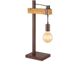 Home Sweet Home - Metalen tafellamp - Industriële stijl - Roest - 15 x 26 x 55 cm - Ontworpen voor gebruik in slaapkamers en woonkamers - Met