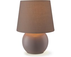 Home Sweet Home - Moderne Bedlamp Isla - Keramiek Tafellamp Slaapkamer - Bruin - 16/16/23cm - Geschikt voor E14 LED lichtbron