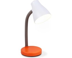 Home Sweet Home - Moderne Bureaulamp Rocker - verstelbare Leeslamp met schakelaar- Oranje/Wit - 14/14/35cm - geschikt voor thuiskantoor en slaapkamer - E27