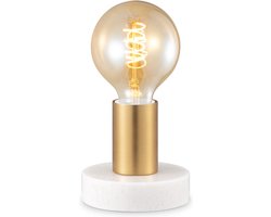 Home Sweet Home - Moderne Gold Tafepllam - 10 x 10 x 9 cm - Ontworpen voor gebruik in slaapkamers en studeerkamer - E27 Bedlamp - Lichtbron niet inbegrepen - met Schakelaar