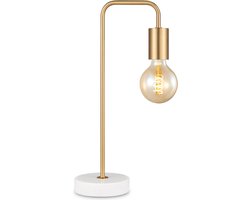 Home Sweet Home - Moderne Gold Tafepllam - 20.3 x 10 x 40 cm - Ontworpen voor gebruik in slaapkamers en studeerkamer - met Schakelaar - E27 Bedlamp - Lichtbron niet inbegrepen