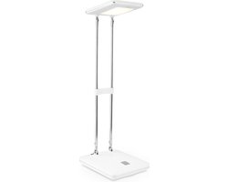 Home Sweet Home - Moderne Led Bureaulamp Check - verstelbare LED Leeslamp met schakelaar - Wit - 10,5/10,5/31,5cm - 3W 3000K 220lm - geschikt voor thuiskantoor, thuiswerkplek en werkruimte thuis - integreert LED