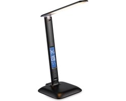 Home Sweet Home - Moderne Led Bureaulamp Clock - verstelbare LED Leeslamp met schakelaar - Zwart - 26/15/33.5cm - 6W CCT 820lm dimbaar - geschikt