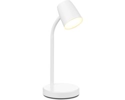 Home Sweet Home - Moderne Led Bureaulamp Elbo - verstelbare LED Leeslamp met schakelaar - Wit - 14/14/38cm - 4W 3000K 530lm dimbaar - geschikt voor thuiskantoor, thuiswerkplek en werkruimte thuis - integreert LED