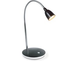 Home Sweet Home - Moderne Led Bureaulamp Flexy - verstelbare LED Leeslamp met schakelaar - Zwart - 16/16/41,5cm - 3W 3000K 250lm - geschikt voor thuiskantoor, thuiswerkplek en werkruimte thuis - integreert LED