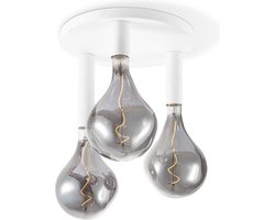 Home Sweet Home - Moderne LED Plafondlamp Drip - Wit - 35/35/23cm - Vierkant - geschikt voor E27 fitting - 3 lichts Plafondlamp gemaakt van metaal