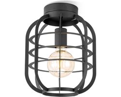 Home Sweet Home - Moderne LED Plafondlamp Nero - Zwart - 24/24/29cm - Rond - geschikt voor E27 fitting - Plafondlamp gemaakt van metaal