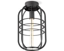 Home Sweet Home - Moderne LED Plafondlamp Nero - Zwart - 24/24/40cm - Rond - geschikt voor E27 fitting - Plafondlamp gemaakt van metaal