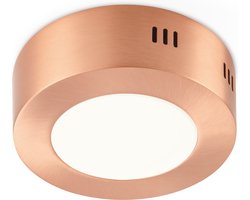 Home Sweet Home - Moderne LED Plafondlamp Ska - Koper - 12/12/3.6cm - Rond - LED geïntegreerd - 6W 500lm 3000K - warm wit licht - plafonniere gemaakt van metaal