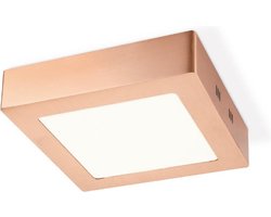 Home Sweet Home - Moderne LED Plafondlamp Ska - Koper - 17/17/3.6cm - Vierkant - LED geïntegreerd - 12W 1200lm 3000K - warm wit licht - plafonniere gemaakt van metaal