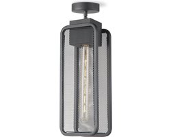 Home Sweet Home - Moderne LED Plafondlamp Weave - Zwart - 11/11/47,5cm - Vierkant - geschikt voor E27 fitting - Plafondlamp gemaakt van metaal