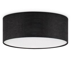 Home Sweet Home - Moderne Plafondlamp - Cilinder - Stoffen Lampenkap - Zwart - Minimalistische stijl - ø32 x 12 cm - E27 fitting - Voor slaapkamers