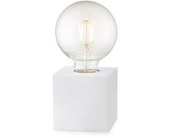 Home Sweet Home - Moderne tafellamp Dry Vierkant - Wit - 8,5/8,5/8,5cm - bedlampje - geschikt voor E27 LED lichtbron - gemaakt van Metaal