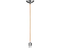 Home Sweet Home - Moderne verlichtingspendel Fabric zonder lampenkap strijkijzersnoer kleur oranje - 11/11/100cm - verlichtingspendel gemaakt van