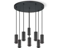 Home Sweet Home - Moderne verlichtingspendel Pendel Xxl voor lampenkap - Zwart - 50/50/137.5cm - 8 lichts hanglamp gemaakt van Metaal - geschikt voor E27 LED lichtbron - voor lampenkap met doorsnede max.16cm