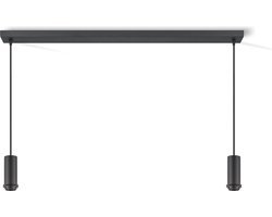 Home Sweet Home - Moderne verlichtingspendel Pendel Xxl voor lampenkap - Zwart - 98/9.5/137.5cm - 2 lichts hanglamp gemaakt van Metaal - geschikt voor E27 LED lichtbron - voor lampenkap met doorsnede max.50cm