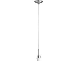 Home Sweet Home - Moderne verlichtingspendel Tube Deluxe voor lampenkap - Geborsteld staal - 11/11/100cm - hanglamp gemaakt van Metaal - geschikt