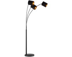 Home Sweet Home - Moderne Vloerlamp - 80/33/190cm - Zwarte - 3L Staande Lamp met Lampenkap - Inclusief LED E27 Lichtbron 9W 470Lm - met voetschakelaar - voor slaapkamers en thuiskantoren