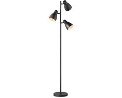Home Sweet Home - Moderne Vloerlamp - Staande Lamp met 3 lampen - Zwart - 38.5/38.5/166.5cm - Inclusief LED E27 Lichtbron 4W 806Lm - met Voetschakelaar - voor Slaapkamers en Thuiskantoren