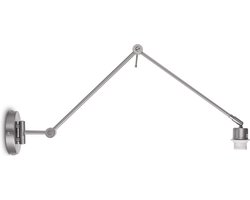 Home Sweet Home - Moderne wandlamp Shift voor lampenkap - Geborsteld staal - 70/70/32cm - met verstelbare arm van Metaal - geschikt voor E27 LED lichtbron - voor lampenkap met doorsnede max.20cm